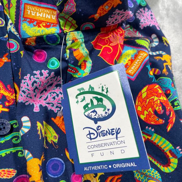 Disney Shirt Mens XXXL Blue Animal Kingdom Imagineering Exclusive Rare AOP New - Picture 5 of 10